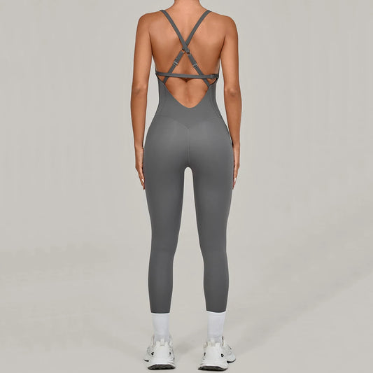 Adjustable Back Fitnes Women Bodysuits Corset Yoga Set Push up Gym One Piece Jumpsuit Workout Jumpsuit Female Active Wear XP274